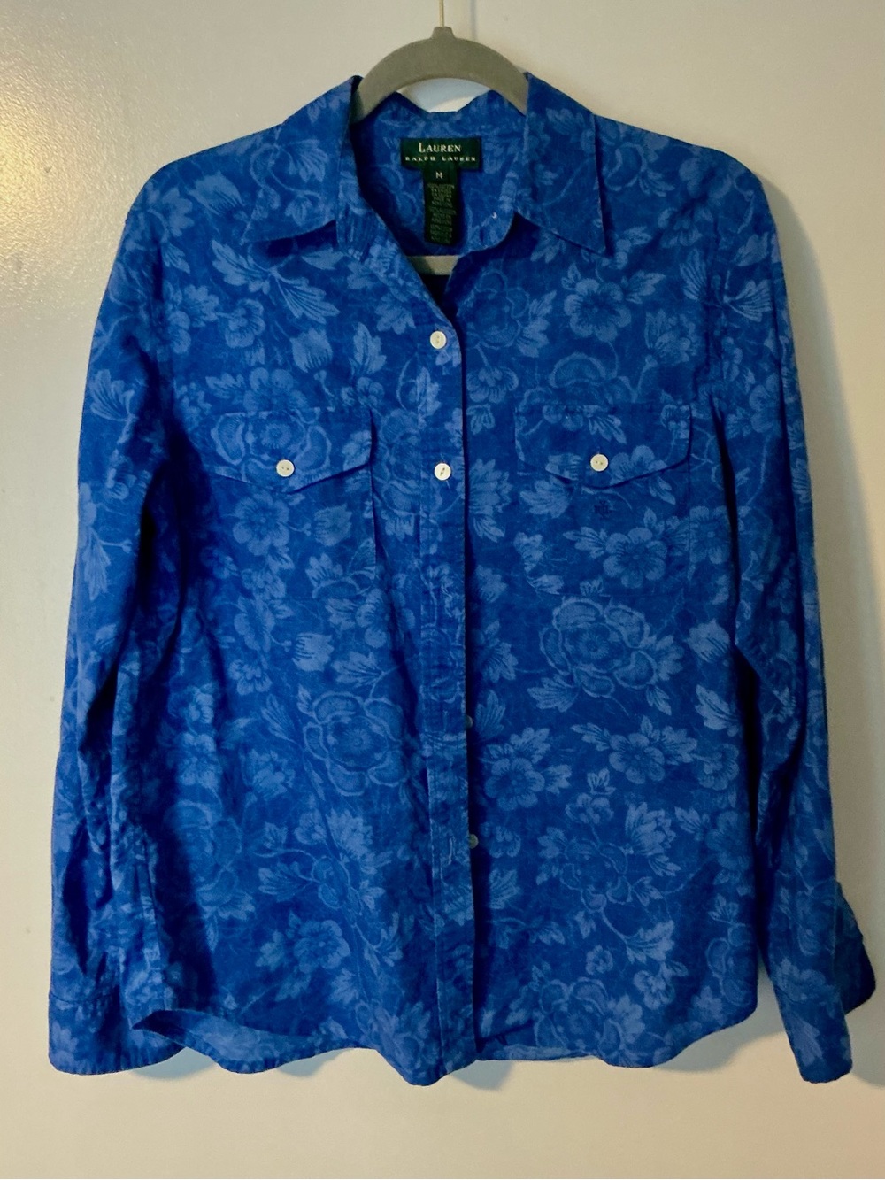 Ralph Lauren Blue Floral Button-Down Shirt